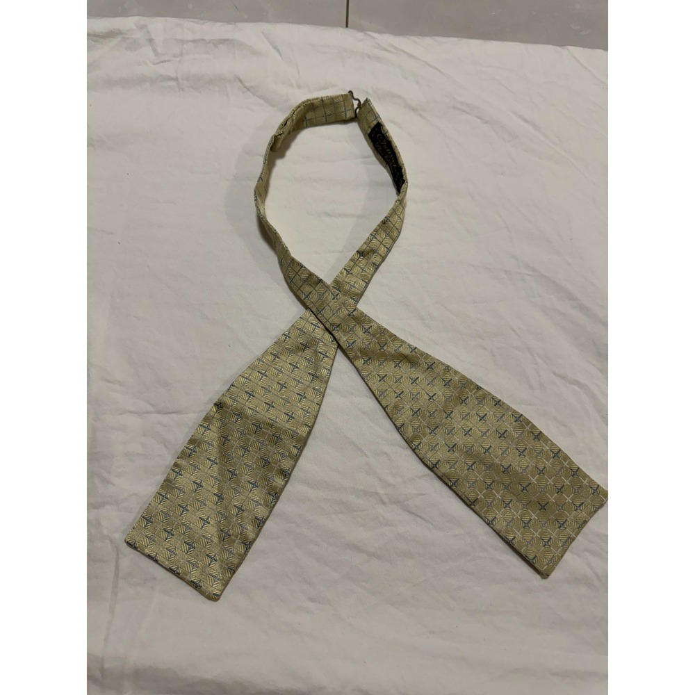 Charvet Place Vendome Yellow Silk Geometric Bow Tie Mens Made in France